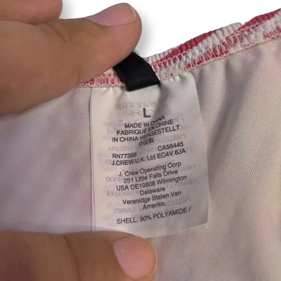 J Crew Bikini, One Shoulder Rend And White Stripe Bikini Top, Size Large - Picture 6 of 6